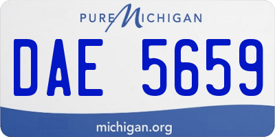 MI license plate DAE5659