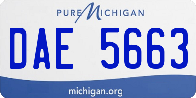 MI license plate DAE5663