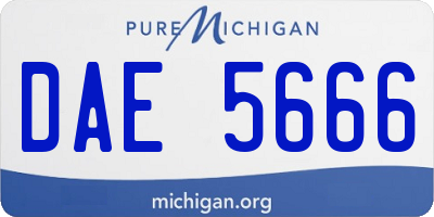 MI license plate DAE5666