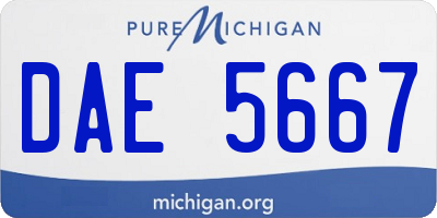 MI license plate DAE5667