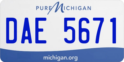 MI license plate DAE5671