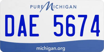 MI license plate DAE5674