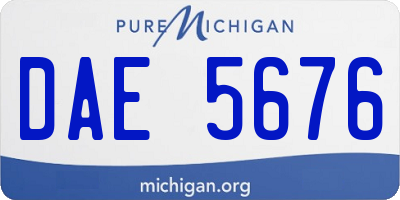 MI license plate DAE5676