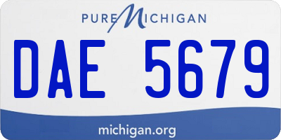MI license plate DAE5679