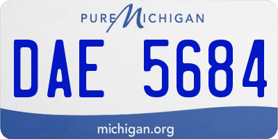 MI license plate DAE5684