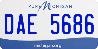 MI license plate DAE5686
