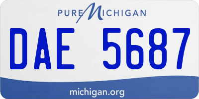 MI license plate DAE5687