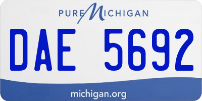 MI license plate DAE5692