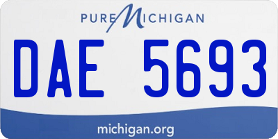MI license plate DAE5693