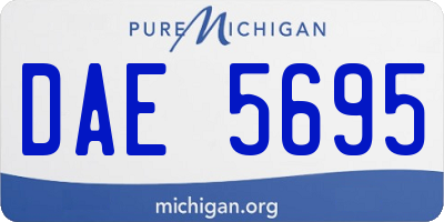 MI license plate DAE5695