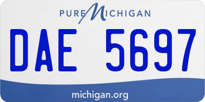 MI license plate DAE5697