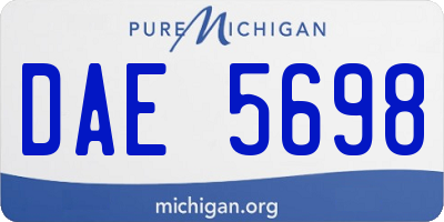 MI license plate DAE5698