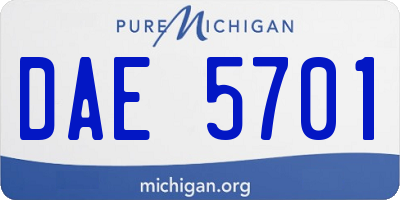 MI license plate DAE5701