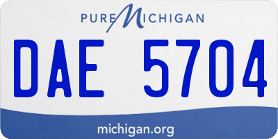 MI license plate DAE5704