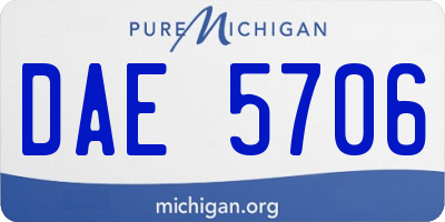 MI license plate DAE5706