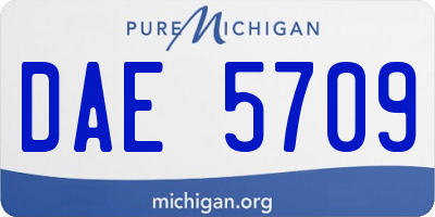 MI license plate DAE5709