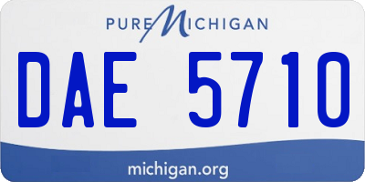 MI license plate DAE5710