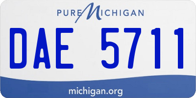 MI license plate DAE5711