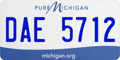 MI license plate DAE5712