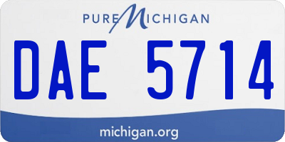 MI license plate DAE5714