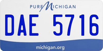 MI license plate DAE5716