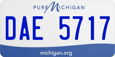 MI license plate DAE5717