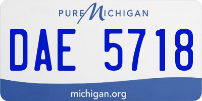 MI license plate DAE5718