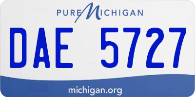 MI license plate DAE5727