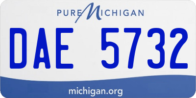 MI license plate DAE5732