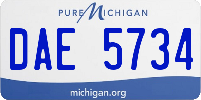 MI license plate DAE5734