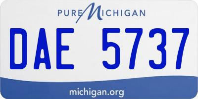 MI license plate DAE5737