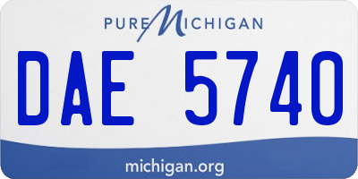 MI license plate DAE5740