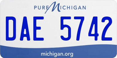MI license plate DAE5742