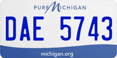 MI license plate DAE5743