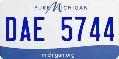 MI license plate DAE5744