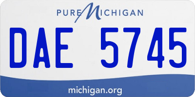MI license plate DAE5745