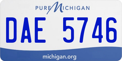 MI license plate DAE5746
