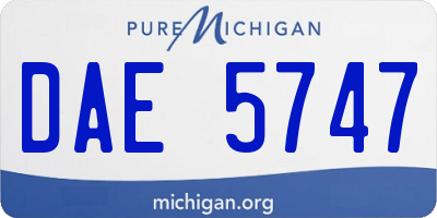 MI license plate DAE5747