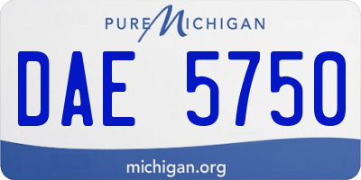 MI license plate DAE5750