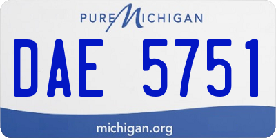 MI license plate DAE5751