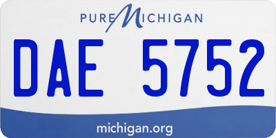 MI license plate DAE5752