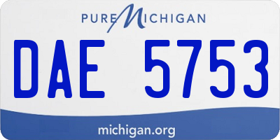 MI license plate DAE5753