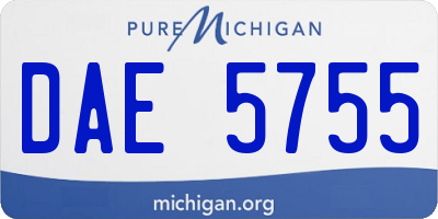 MI license plate DAE5755