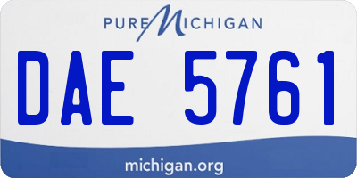 MI license plate DAE5761