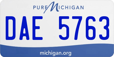 MI license plate DAE5763