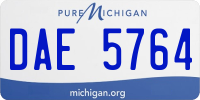 MI license plate DAE5764