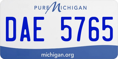 MI license plate DAE5765