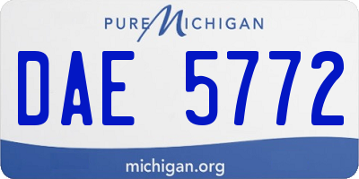MI license plate DAE5772