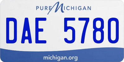 MI license plate DAE5780