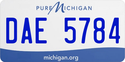 MI license plate DAE5784